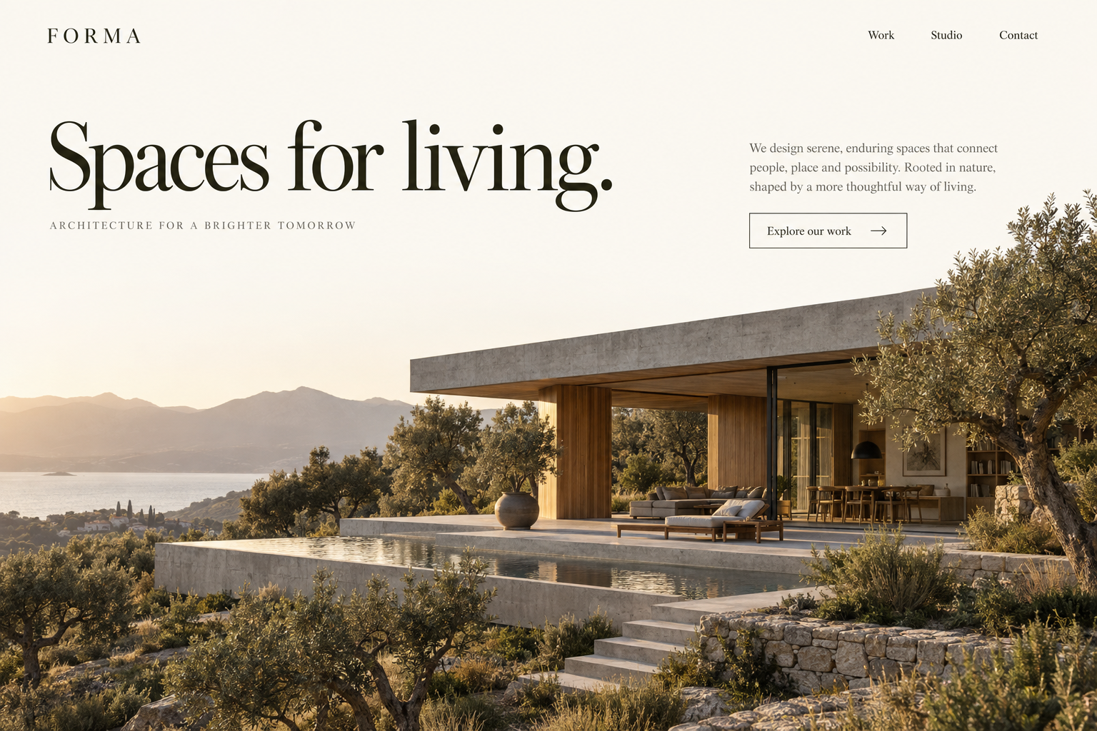 Forma Architecture desktop website design concept